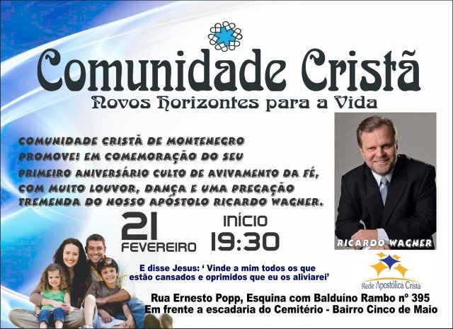Culto de 1 Ano Comunidade Cristã de Montenegro