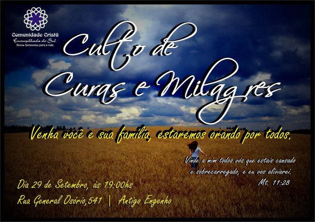 Culto de Curas e Milagres em Encruzilhada