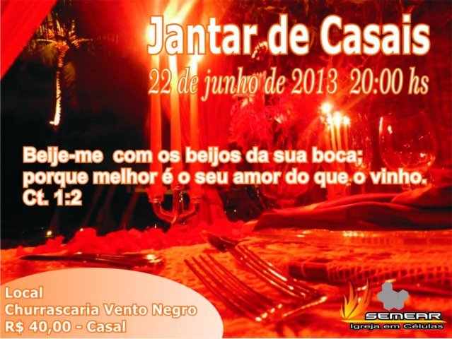 Jantar de Casais da Comunidade Semear em Viamão