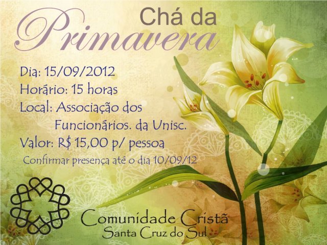 Chá da Primavera Comunidade Cristã Santa Cruz do Sul