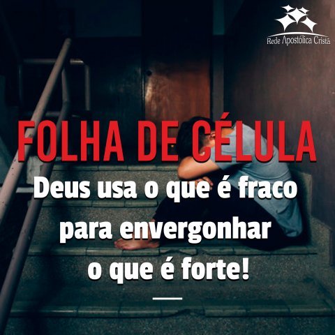 DEUS USA O QUE É FRACO PARA ENVERGONHAR O QUE É FORTE