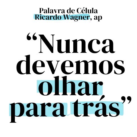 NUNCA DEVEMOS OLHAR PARA TRÁS